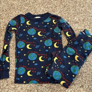 Hanna Andersson Blue Pajama Set with Celestial Print